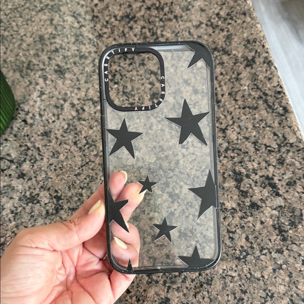Casetify Clear Case with Black Star Pattern